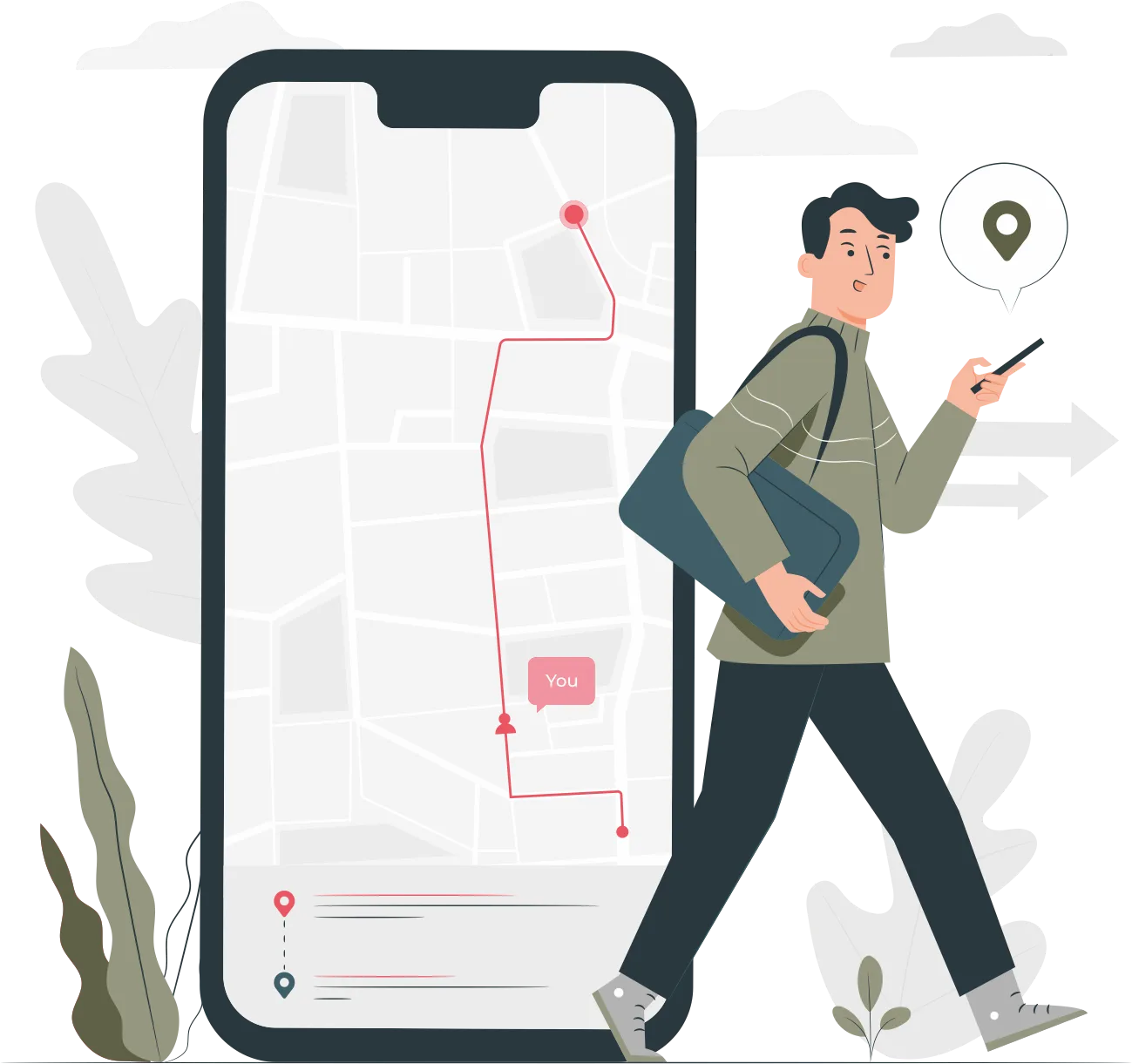 Man with map overlay